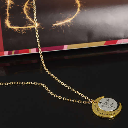 I love you to the moon and back..pendant and free chain!