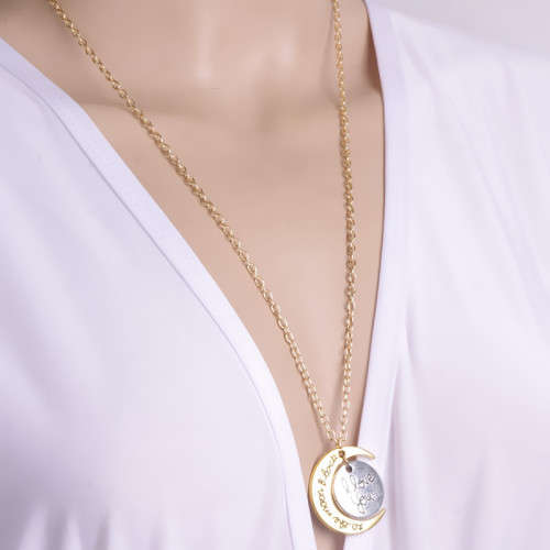 I love you to the moon and back..pendant and free chain!