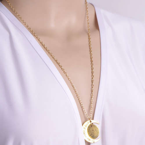 I love you to the moon and back..pendant and free chain!