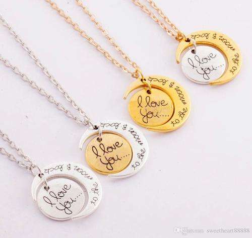 I love you to the moon and back..pendant and free chain!