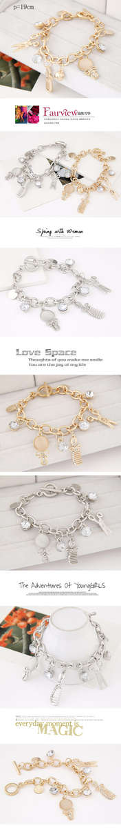 Silver filled whimsical charm bracelet..