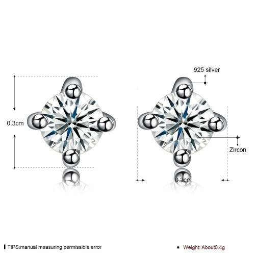 925 certified sterling silver stud earrings