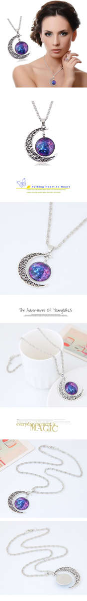 Stunning Galaxy pendant with celtic moon...