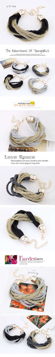 Stunning gold and silver/black mesh entwined chain bracelet.