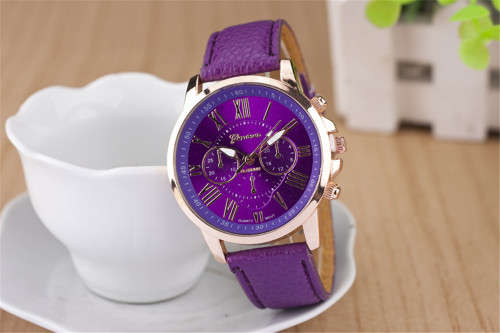 Geneva ladies pu leather and analog watch ** LOWEST SHIPPING
