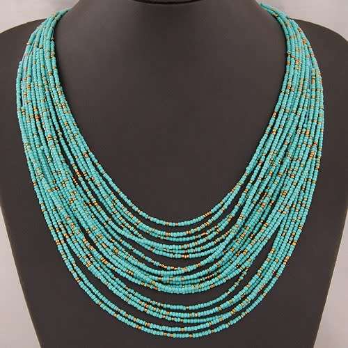 Stunning Turquoise multi layer bead necklace