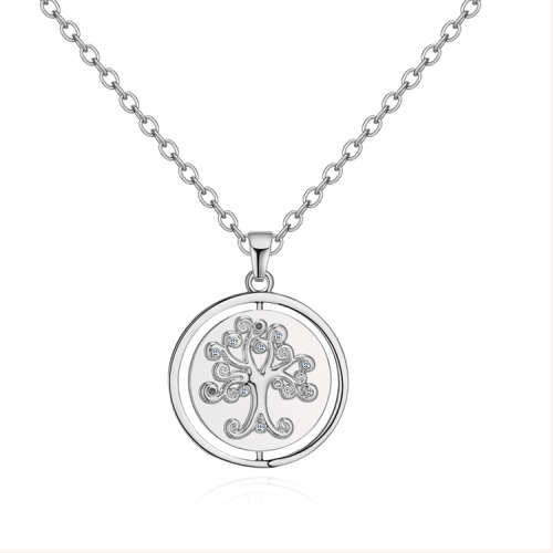 Tree of life rotating pendant and chain