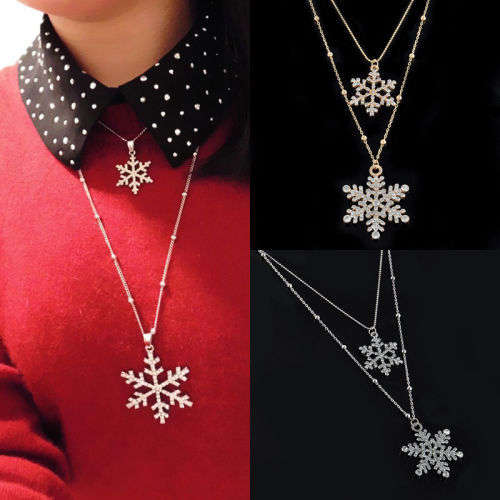 Snowflake layered necklace/pendant