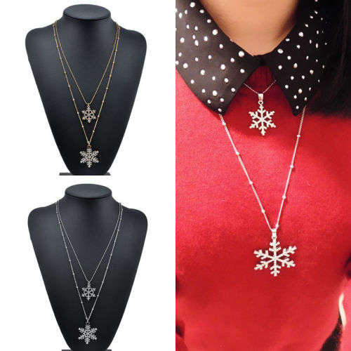 Snowflake layered necklace/pendant