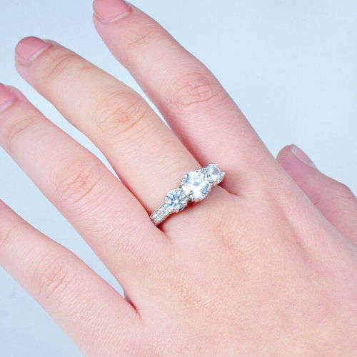 CZ white gold plated wedding/engagement ring.. LOWEST SHIPPING
