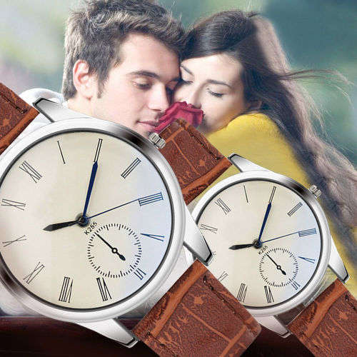 Women/ Mens Watch Analog Casual Brown Leather Strap Couple Watches  LOWEST SHIPPING