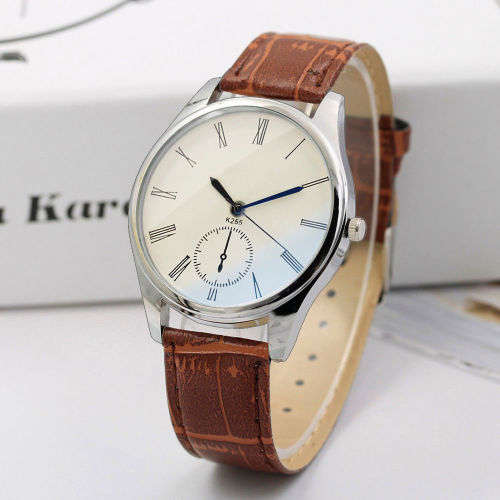 Women/ Mens Watch Analog Casual Brown Leather Strap Couple Watches  LOWEST SHIPPING