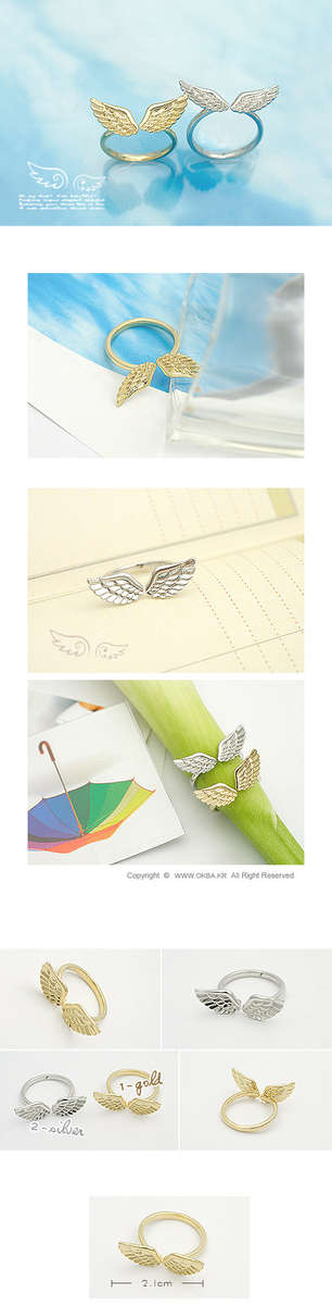 Exquisite silver Angel wings ring..LOWEST SHIPPING