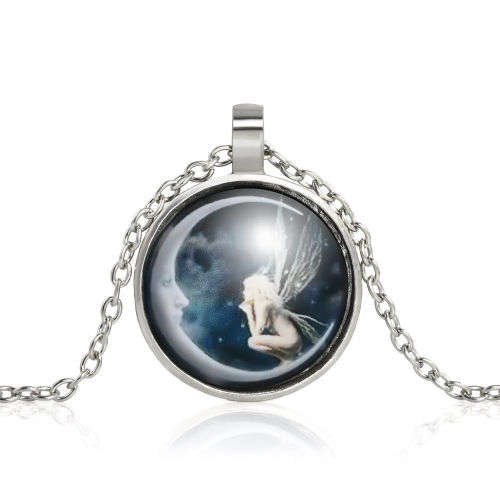 Absolutely stunning Fairy and the moon pendant and chain..LOWEST SHIPPING