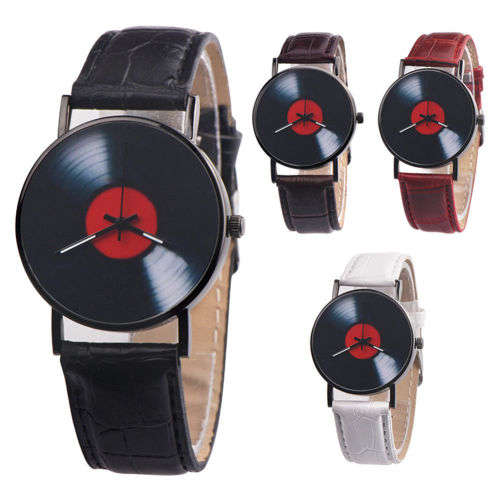 Brilliant Vinyl record design watch!!. LOWEST SHIPPING