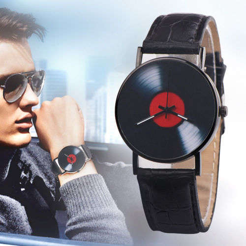 Brilliant Vinyl record design watch!!. LOWEST SHIPPING