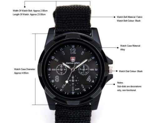 Canvas Analog Quartz Waterproof  Military Watch