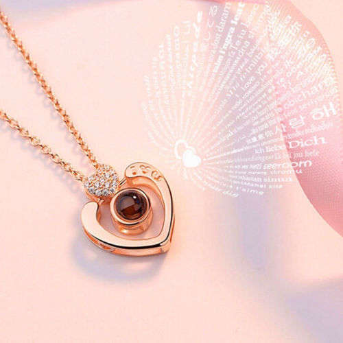 2018 Projection 100 Languages I Love You Charm Pendant Necklace  .. LOWEST SHIPPING