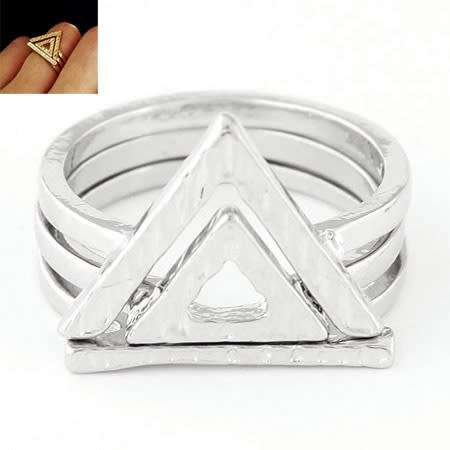 3 piece silver interlock ring