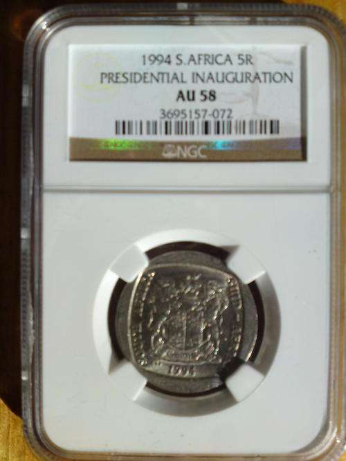 1994 AU58 NGC graded Mandela R5