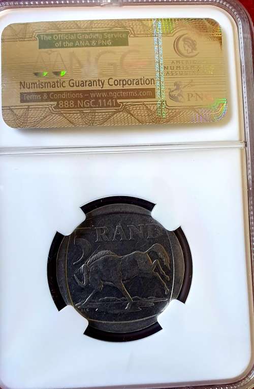 NELSON MANDELA 2000  R5. . AU 58. NGC GRADED.