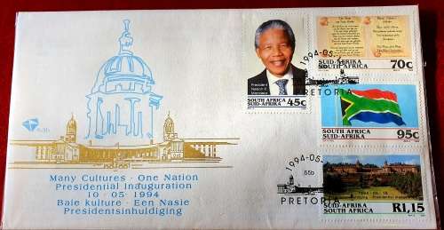 MANDELA .PRESIDENTIAL INAUGURATION 10.5.1994. FDC. SEALED.