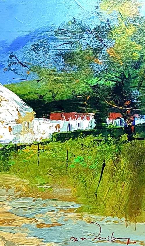 DERRIC VAN RENSBURG. LARGE  OIL ON CANVAS. 600 mm X 400 mm VALUED R15000.00