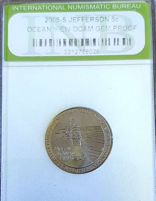 GEM PROOF. 2005 JEFFERSON 5 CENT
