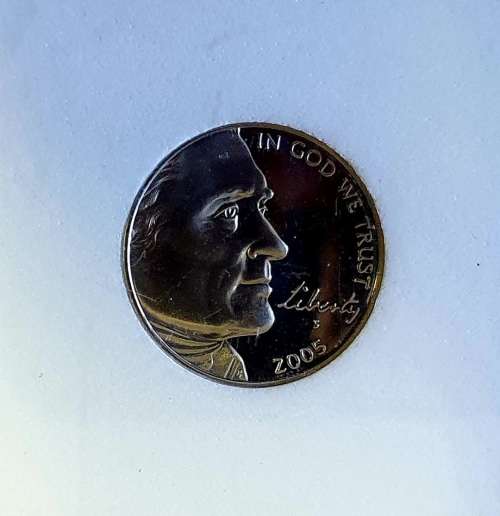 GEM PROOF. 2005 JEFFERSON 5 CENT