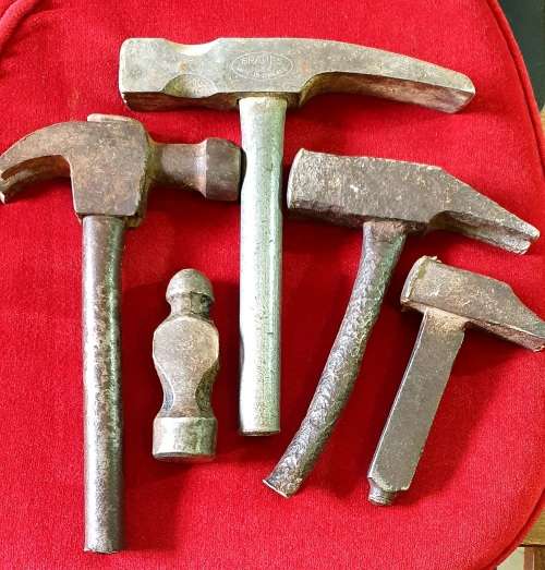 ANTIQUE HAMMER COLLECTION 5 X  ( 1800s to 1920s)
