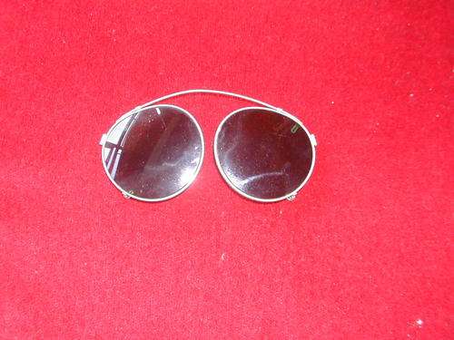 ANTIQUE METAL FRAME CLIP-ON GLASSES!!!  STUNNING!