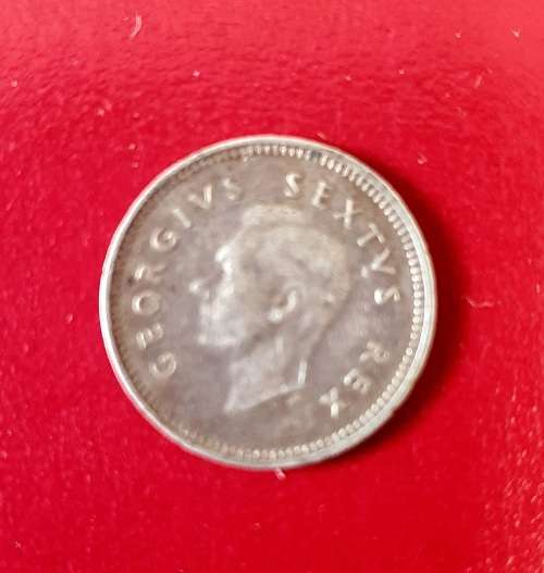 SILVER 3 PENCE S. A. ( 3D) 1948  EXCEPTIONAL CONDITION.