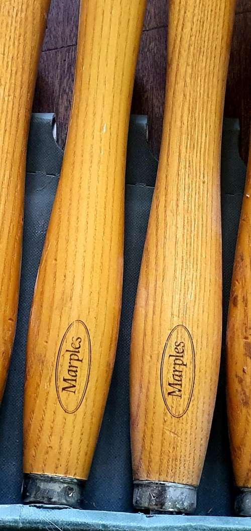 ANTIQUE MARPLES SHEFFIELD WOOD CHISEL SET. 7 X UNUSED IN BOX !!!