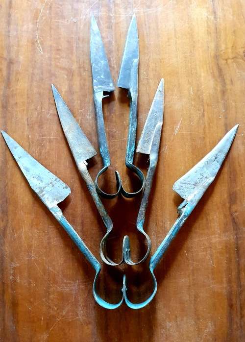 3 X ANTIQUE TO VINTAGE HAND SHEEP SHEARS.