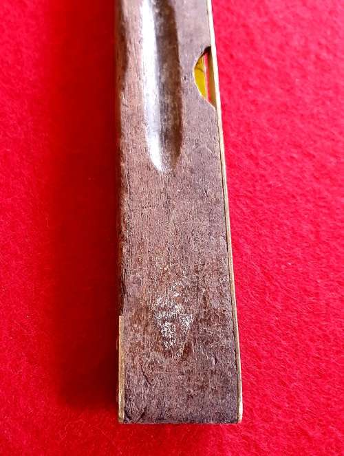 ANTIQUE J.RABONE SPIRIT LEVEL. Rosewood & Brass Torpedo shape.