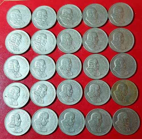 25 X 1966  50 CENT COINS. EXCEPTIONAL CONDITION ! ONE BID FOR ALL !!