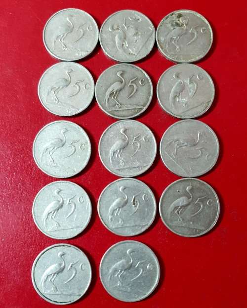 1965 5 CENT COINS  14  X  .(11 X ENG / 3 X AFR. ) EXCEPTIONAL CONDITION ! ONE BID FOR ALL !!