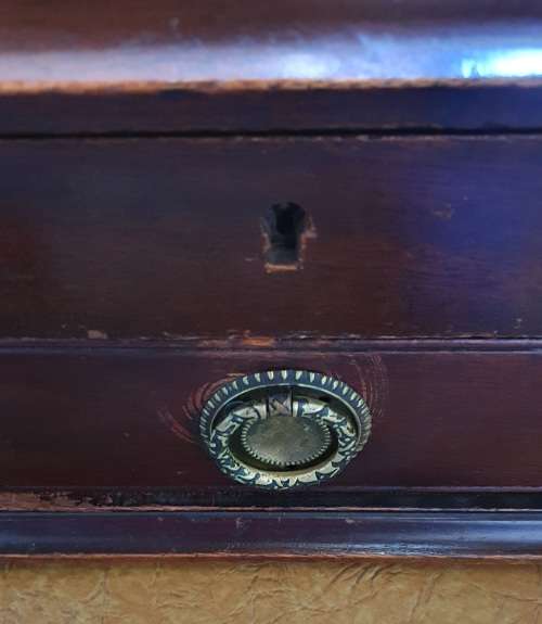 ANTIQUE HUGE SOLID WOOD CUTLERY CANTEEN WITH DRAWER. CIRCA 1899
