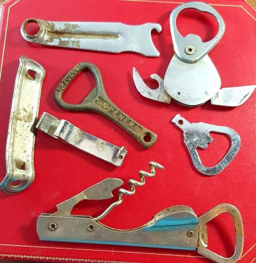 ANTIQUE  BOTTLE OPENER COLLECTION. INCL. CROWN CORK and BOTTLE BOY !! 7 X