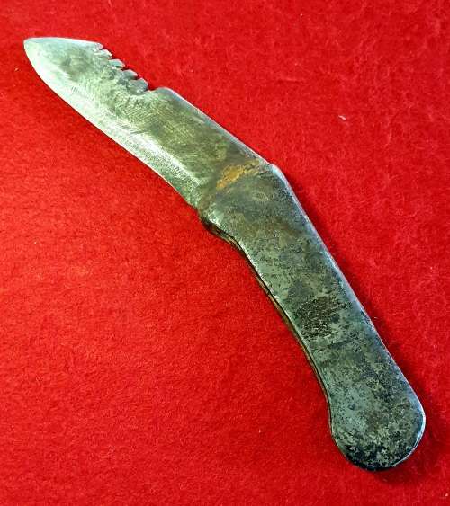 ANTIQUE HAND FORGED CHOPPER  KNIFE. 1920s 27 CM LONG SOLID STEEL.