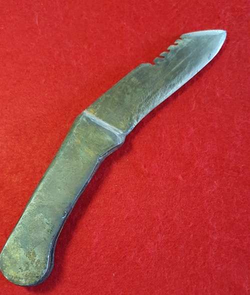 ANTIQUE HAND FORGED CHOPPER  KNIFE. 1920s 27 CM LONG SOLID STEEL.