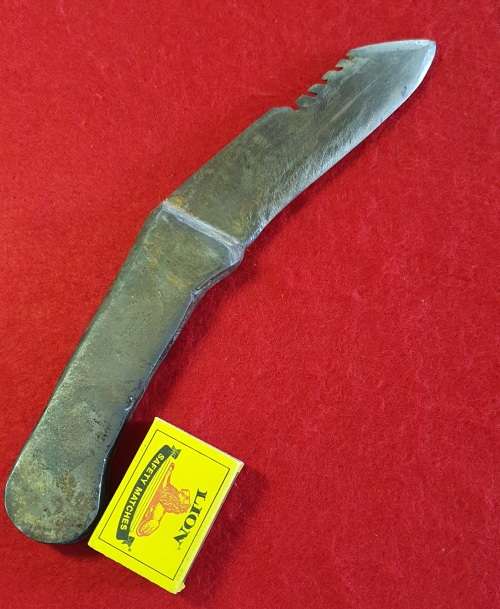 ANTIQUE HAND FORGED CHOPPER  KNIFE. 1920s 27 CM LONG SOLID STEEL.