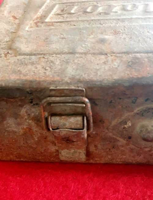 ANTIQUE TOYOTA MOTOR TEQ STEEL TOOL BOX !! SCARCE FIND !!