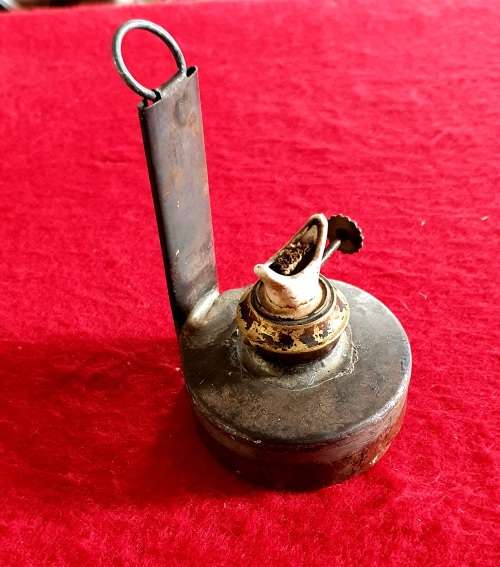 ANTIQUE SAS / SAR BRASS / COPPER/  PORCELAIN OIL LAMP .