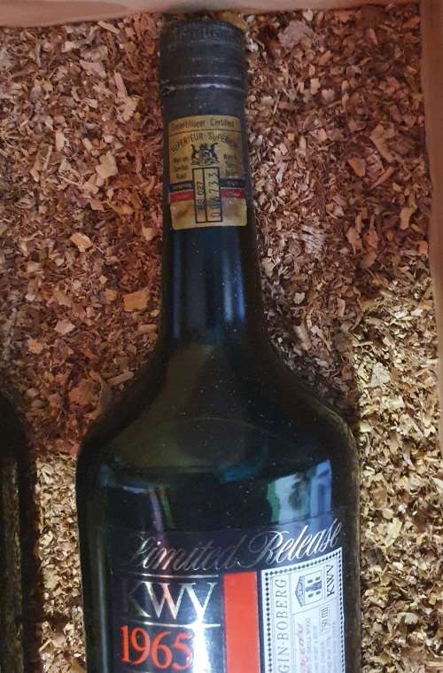 KWV 60 YEARS ANNIVERSARY LIMITED RELEASE. 1978. (1 X1965 PORT, 1 X10YEAR BRANDY,1 XVERY OLD SHERRY )