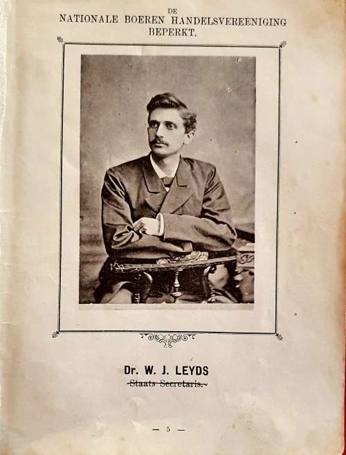 W.J.LEYDS. LEADER FIRST BOER WAR 1880 - 1881. PHOTO 1889  . SEE DESCRIPTION. NB.