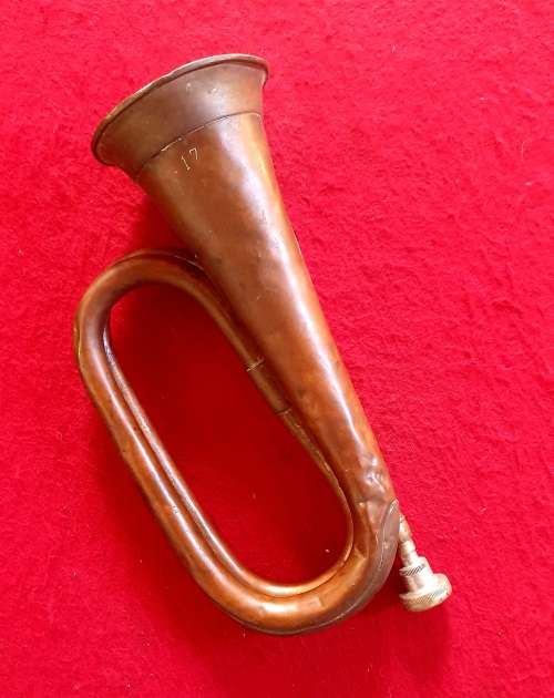 WW 1 UNION OF SOUTH AFRICA INFANTRY TRENCH BUGLE. WAR USED.