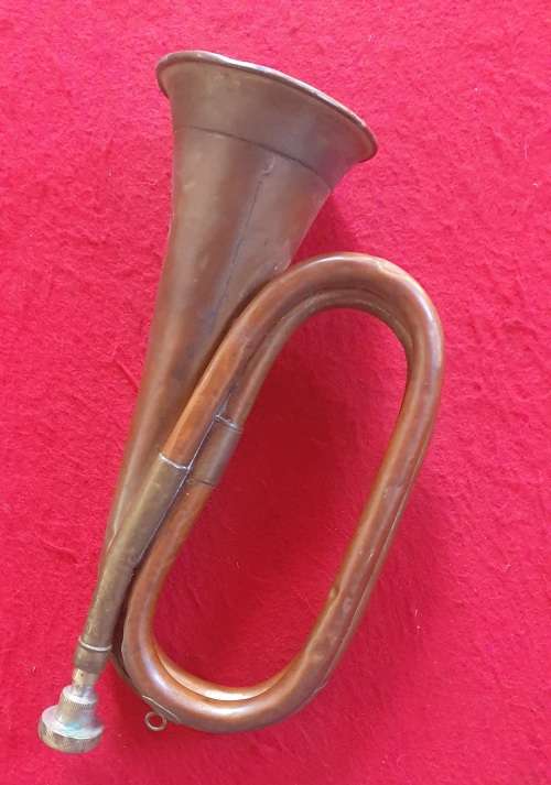 WW 1 UNION OF SOUTH AFRICA INFANTRY TRENCH BUGLE. WAR USED.