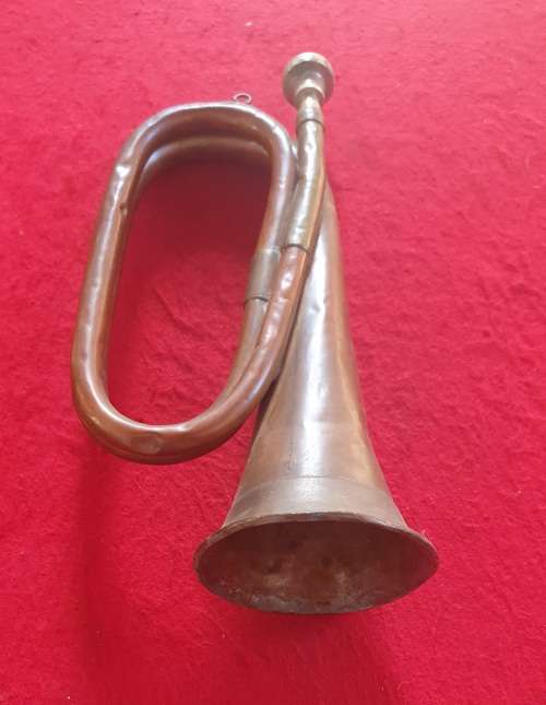 WW 1 UNION OF SOUTH AFRICA INFANTRY TRENCH BUGLE. WAR USED.