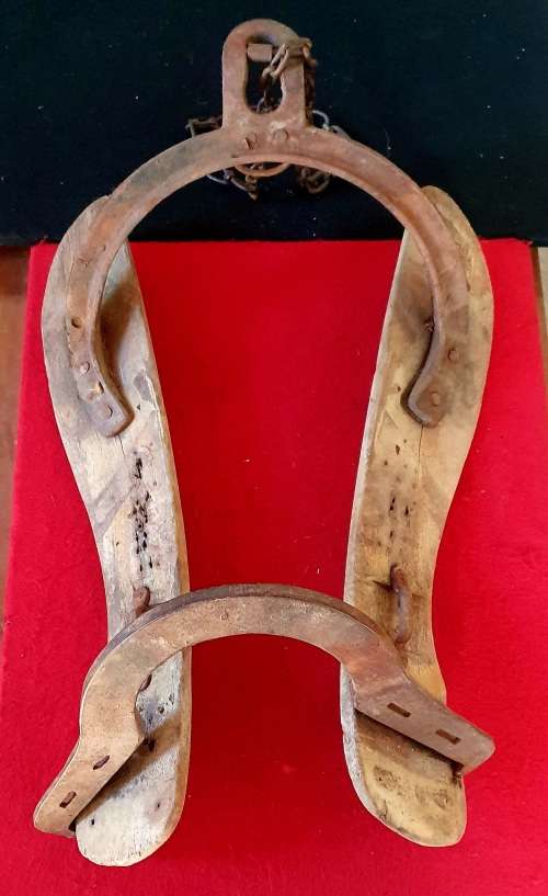 ANGLO BOER WAR HORSE SADDLE FRAME SALVAGED FROM DEELFONTEIN KAROO.WOOD AND CAST IRON.